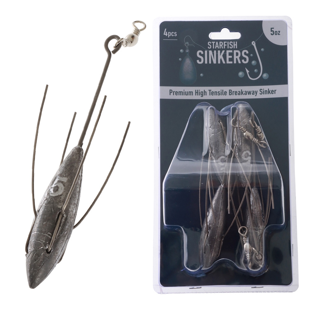 Starfish High Tensile Breakaway Sinker Pack Qty 4 5oz