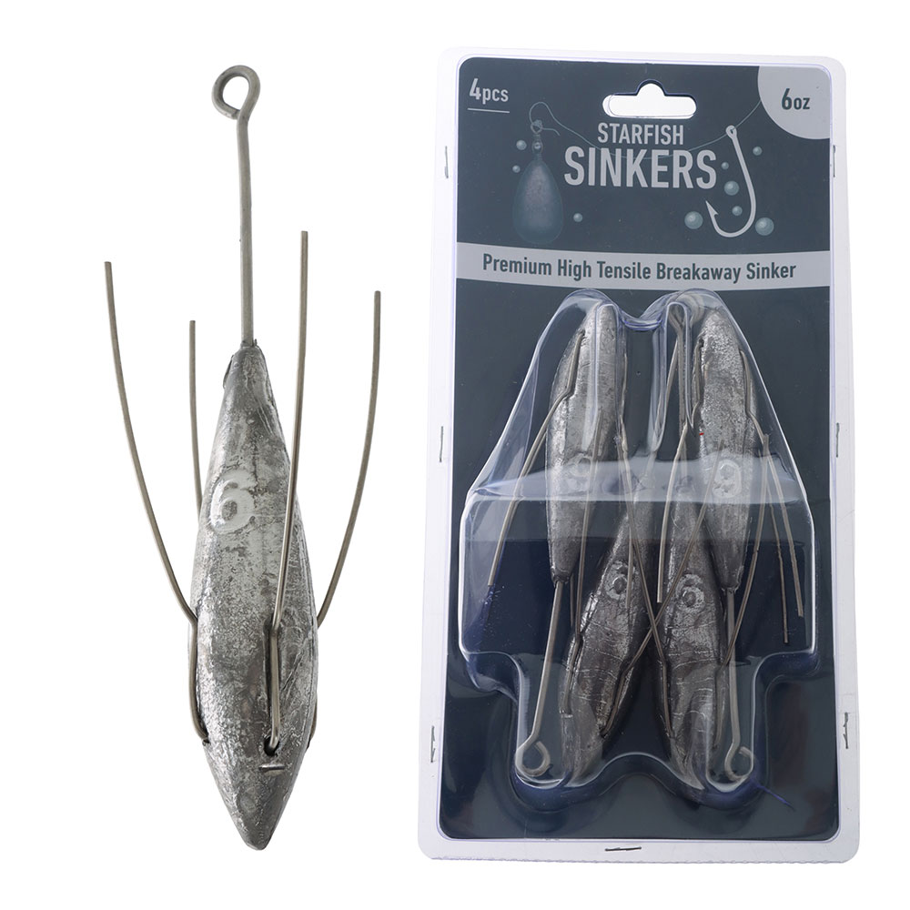 Starfish High Tensile Breakaway Sinker Pack Qty 4 6oz