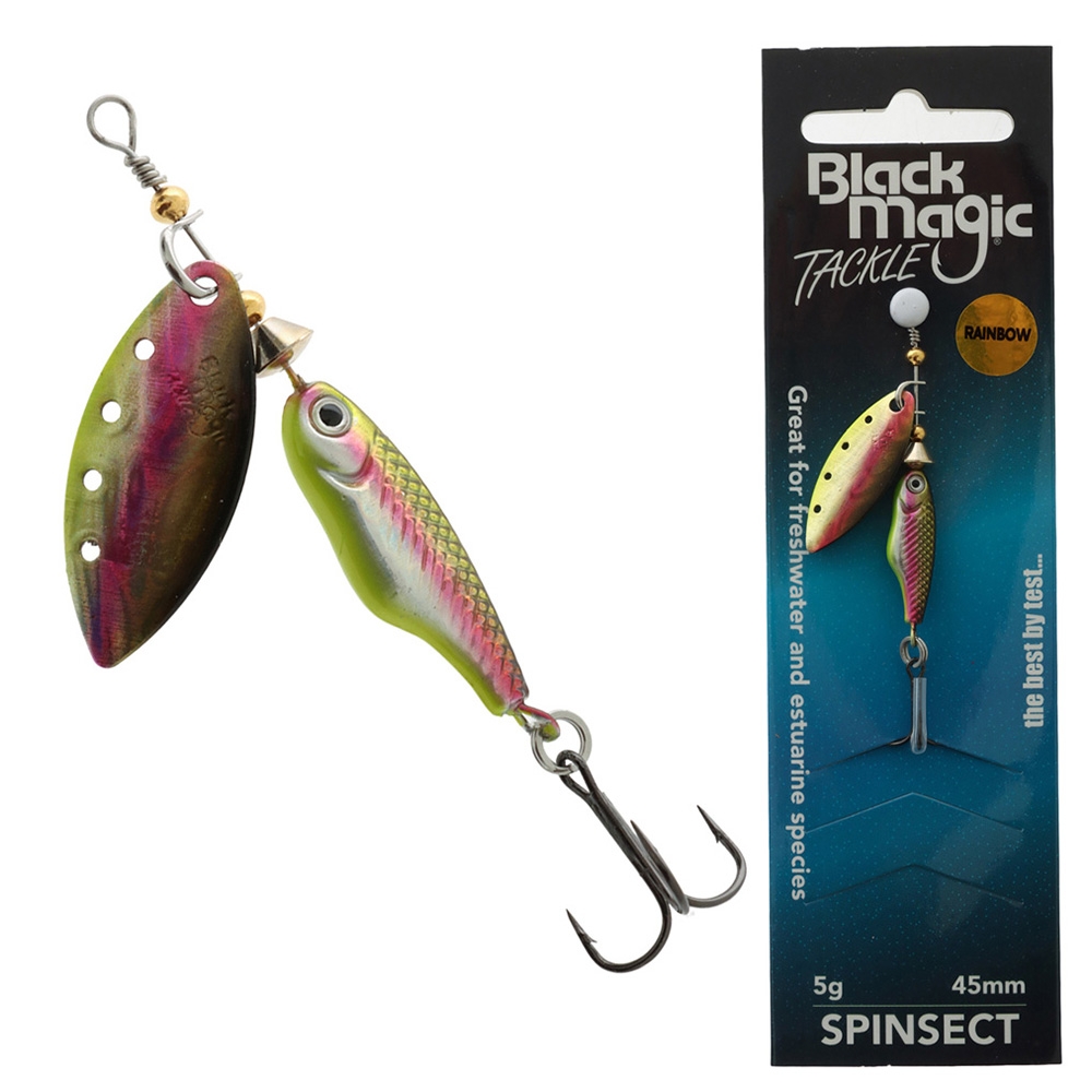 Black Magic Spinsect Freshwater Spinner Lure 5g 45mm Rainbow