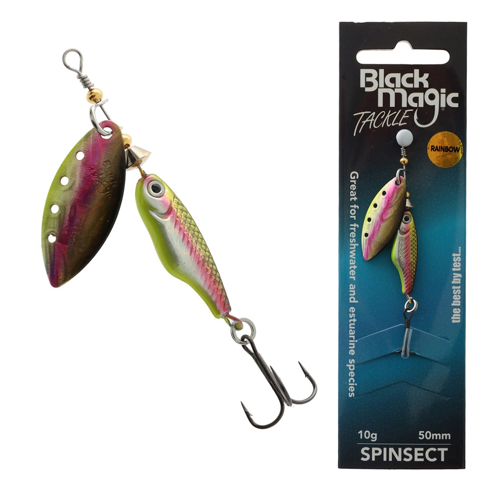 Black Magic Spinsect Freshwater Spinner Lure 10g 50mm Rainbow