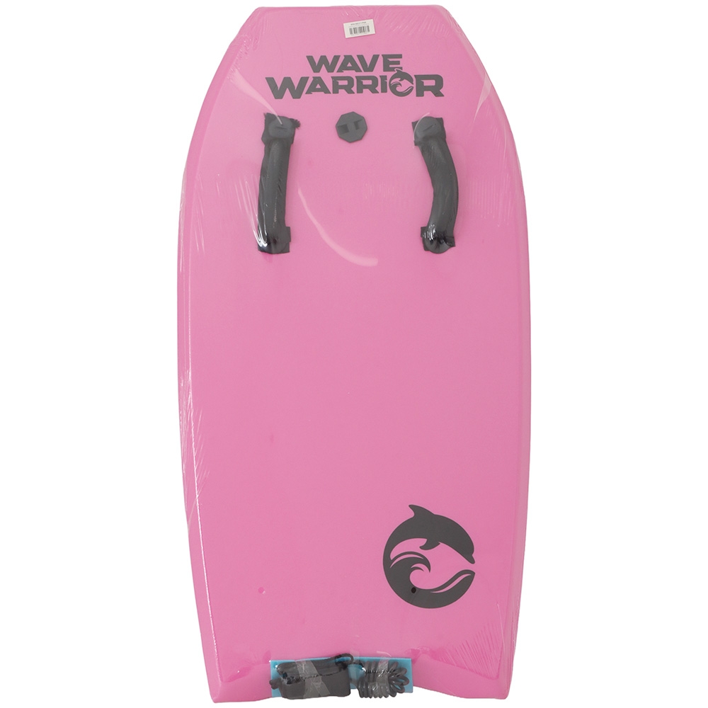 Wave Warrior Bodyboard with Wrist Strap and Handles 37in Pink