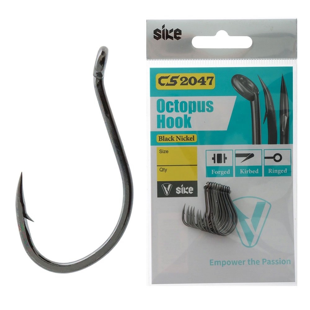 Sike CS2047 Black Nickel Octopus Hooks