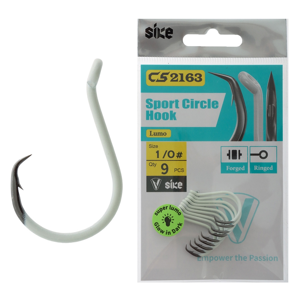 Sike CS2163 Super Lumo Sport Circle Hooks 1/0 Qty 9