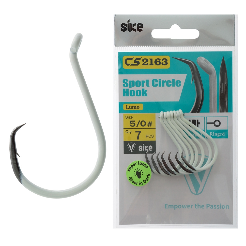 Sike CS2163 Super Lumo Sport Circle Hooks 5/0 Qty 7