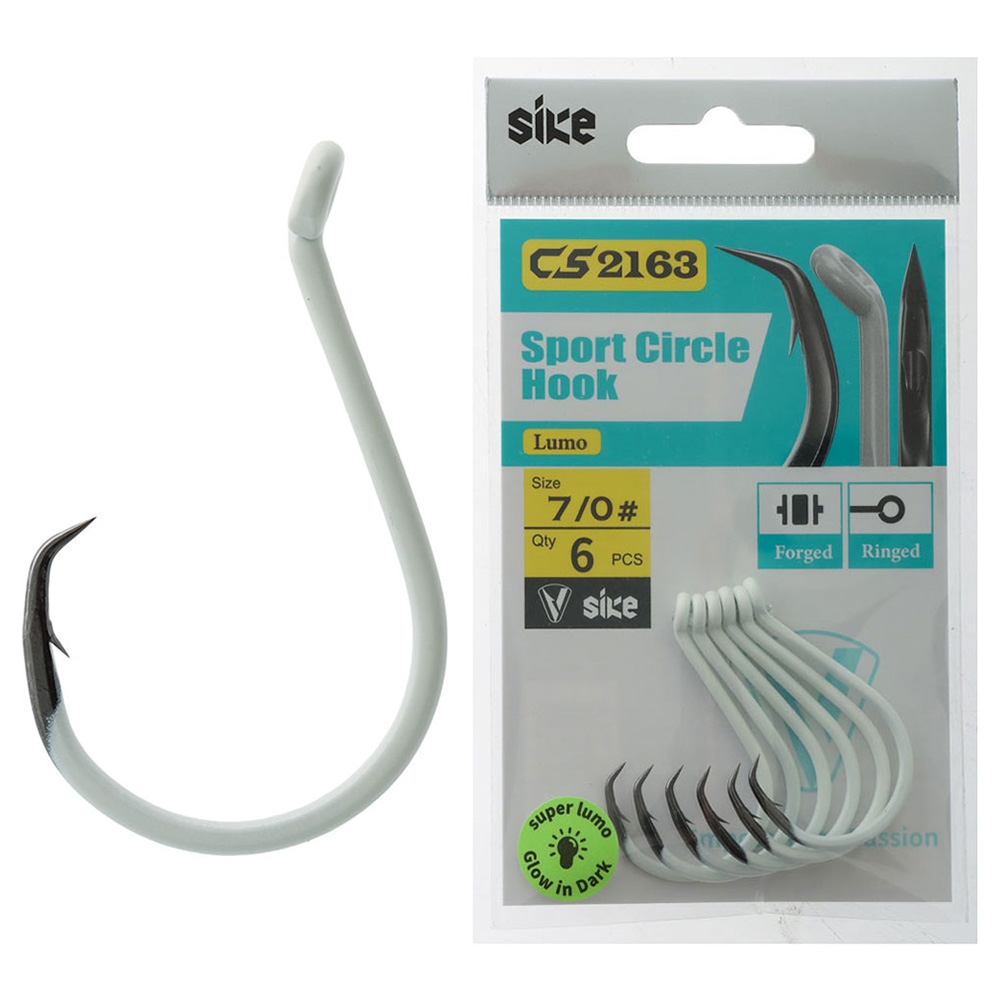 Sike CS2163 Super Lumo Sport Circle Hooks 7/0 Qty 6