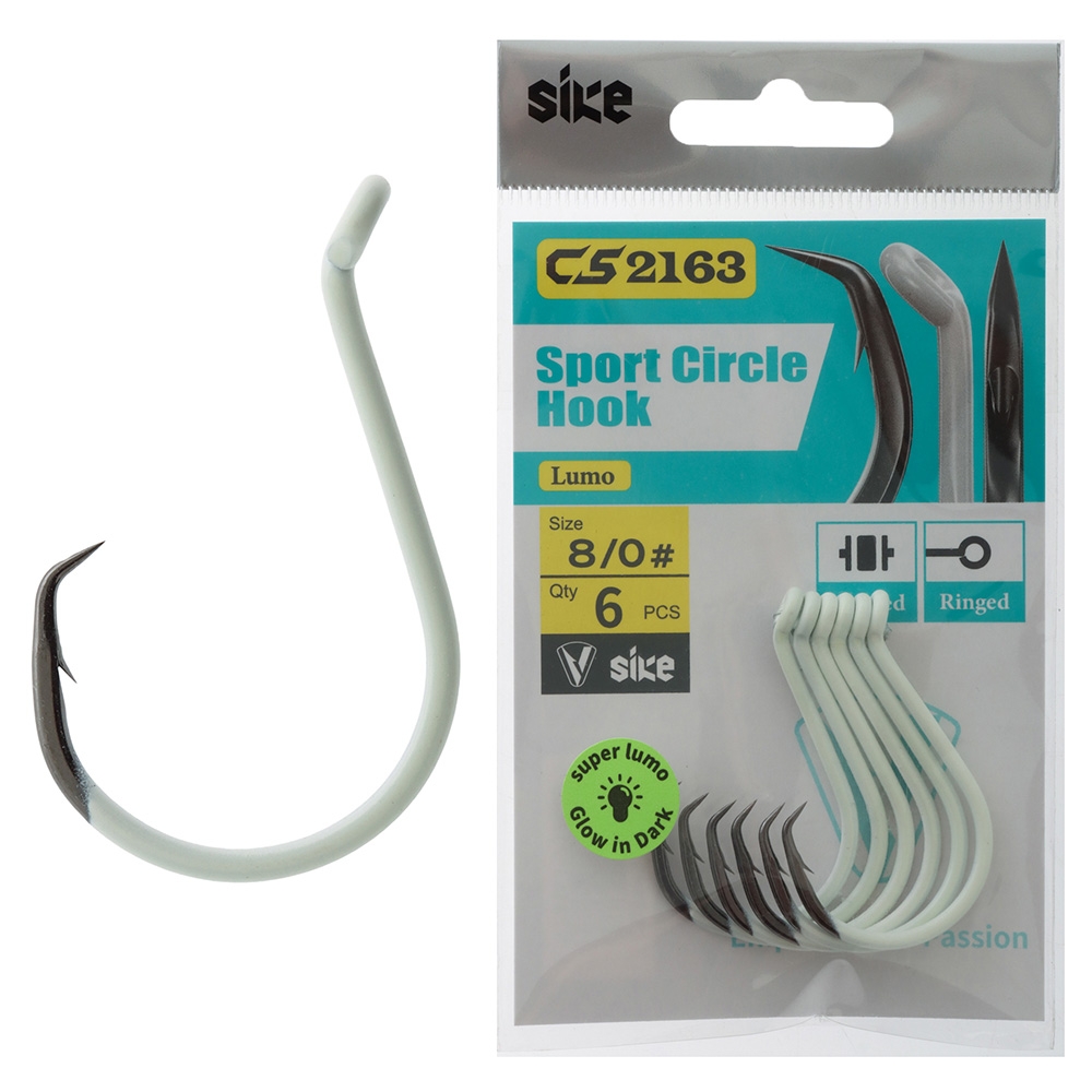Sike CS2163 Super Lumo Sport Circle Hooks 8/0 Qty 6