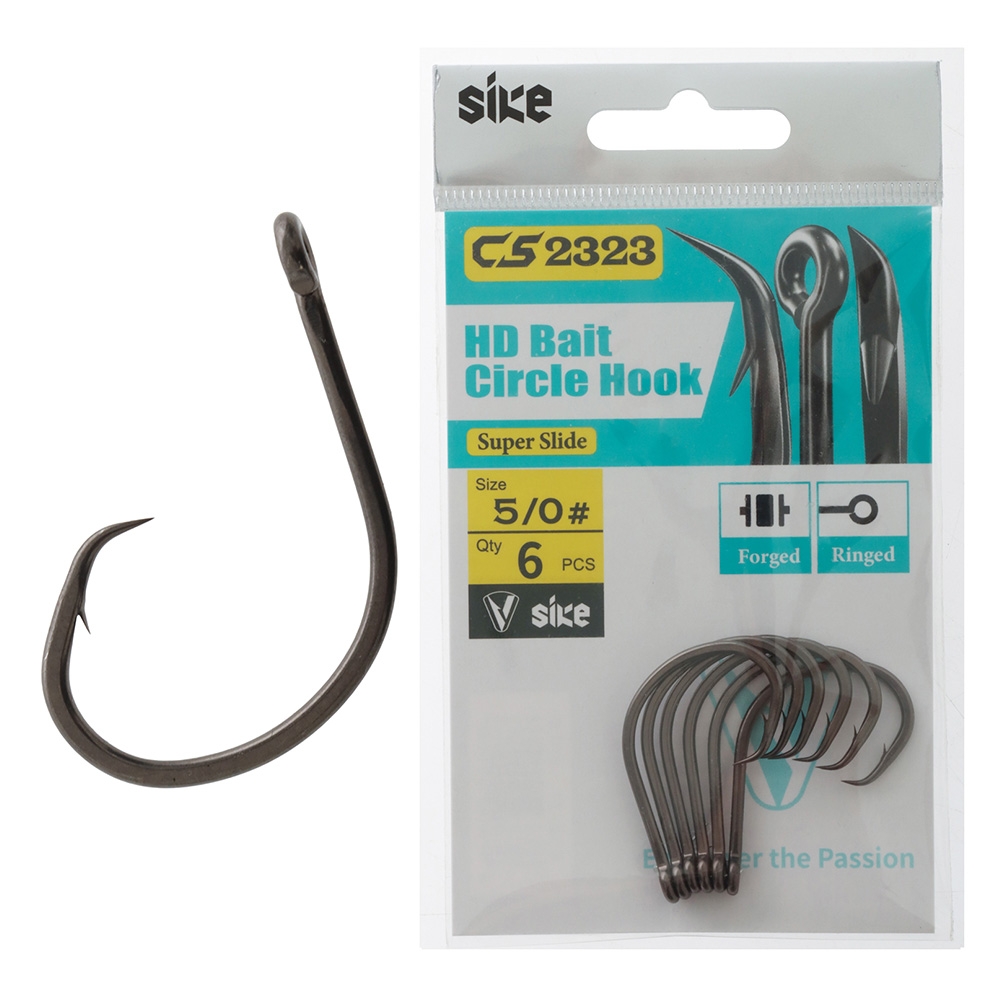 Sike CS2323 Super-Slide HD Bait Circle Hooks 5/0 Qty 6