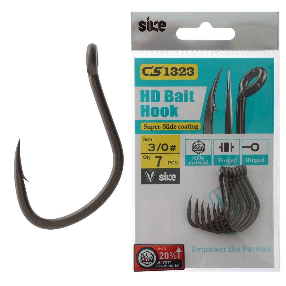 Sike CS1323 Super-Slide HD Bait Hooks 3/0 Qty 7