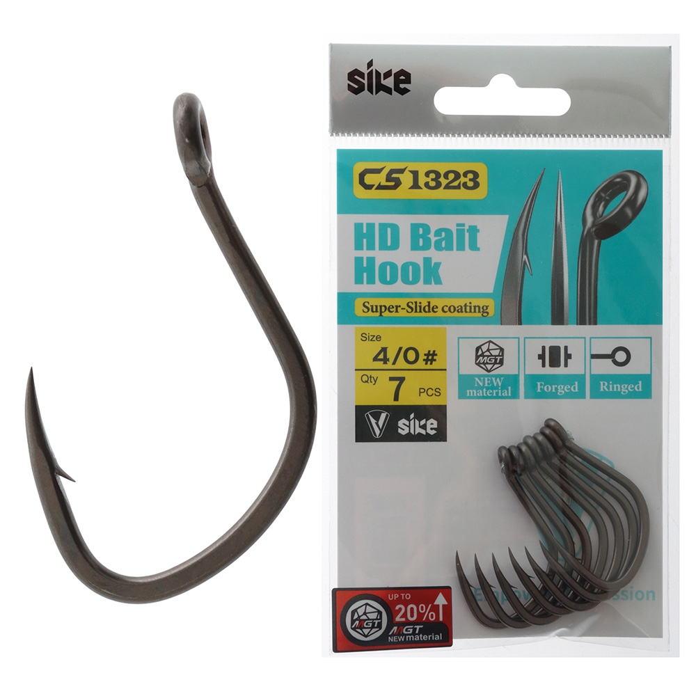 Sike CS1323 Super-Slide HD Bait Hooks 4/0 Qty 7