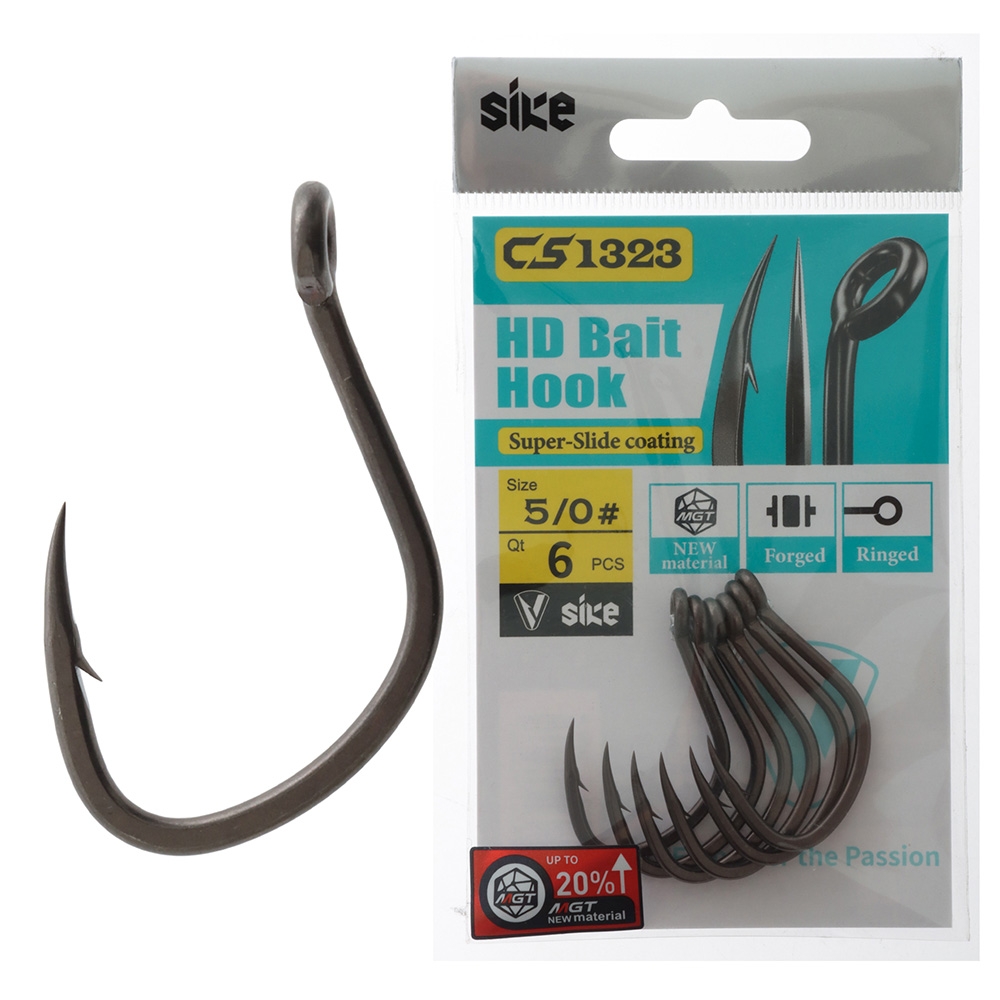 Sike CS1323 Super-Slide HD Bait Hooks 5/0 Qty 6
