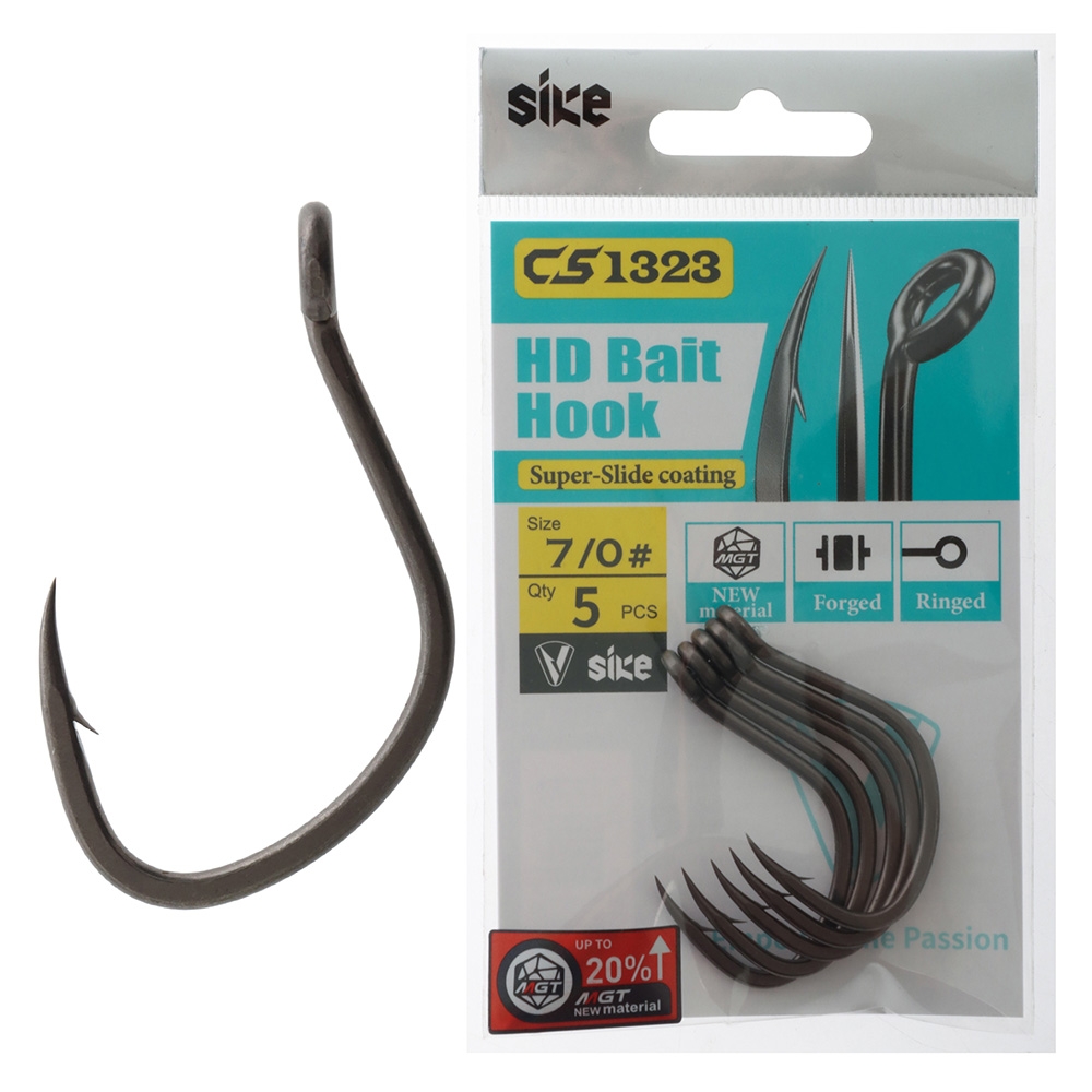 Sike CS1323 Super-Slide HD Bait Hooks 7/0 Qty 5