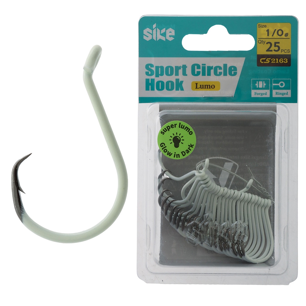 Sike CS2163 Super Lumo Sport Circle Hooks Bulk Pack 1/0 Qty 25