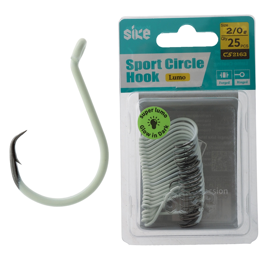 Sike CS2163 Super Lumo Sport Circle Hooks Bulk Pack 2/0 Qty 25