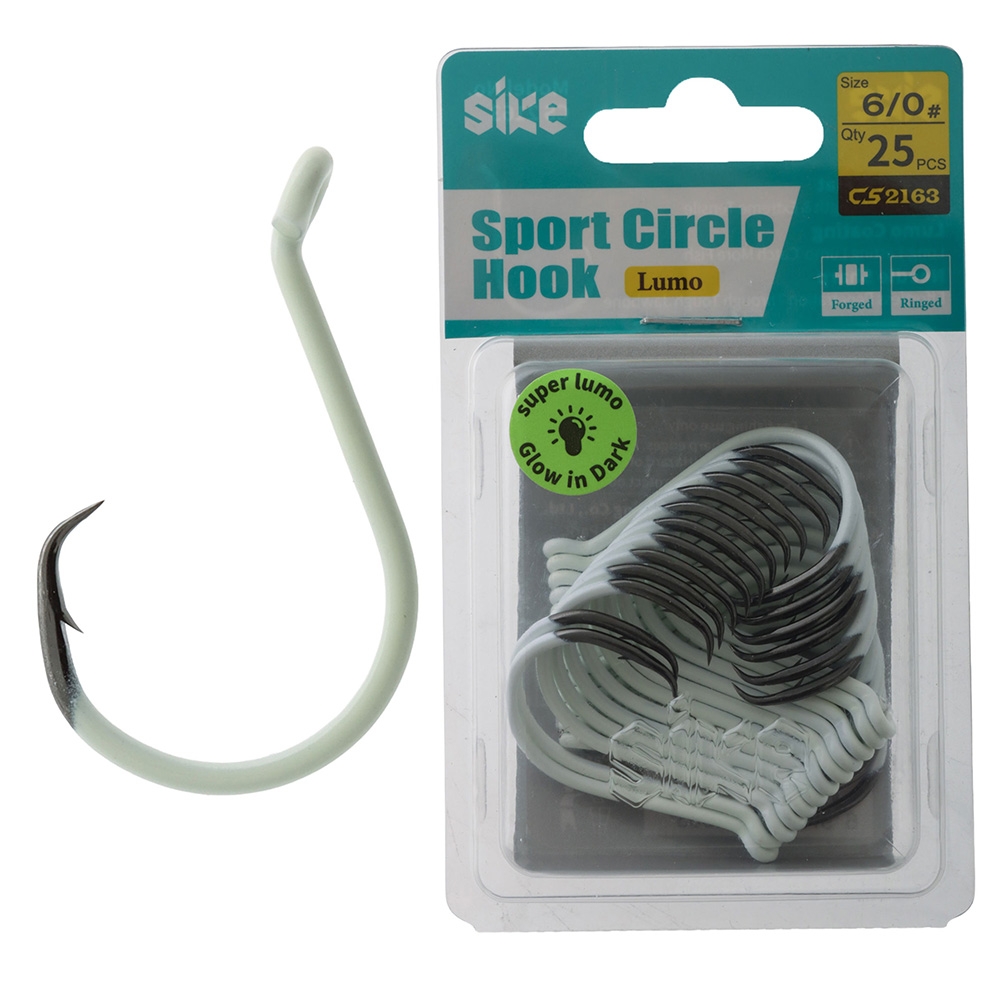 Sike CS2163 Super Lumo Sport Circle Hooks Bulk Pack 6/0 Qty 25