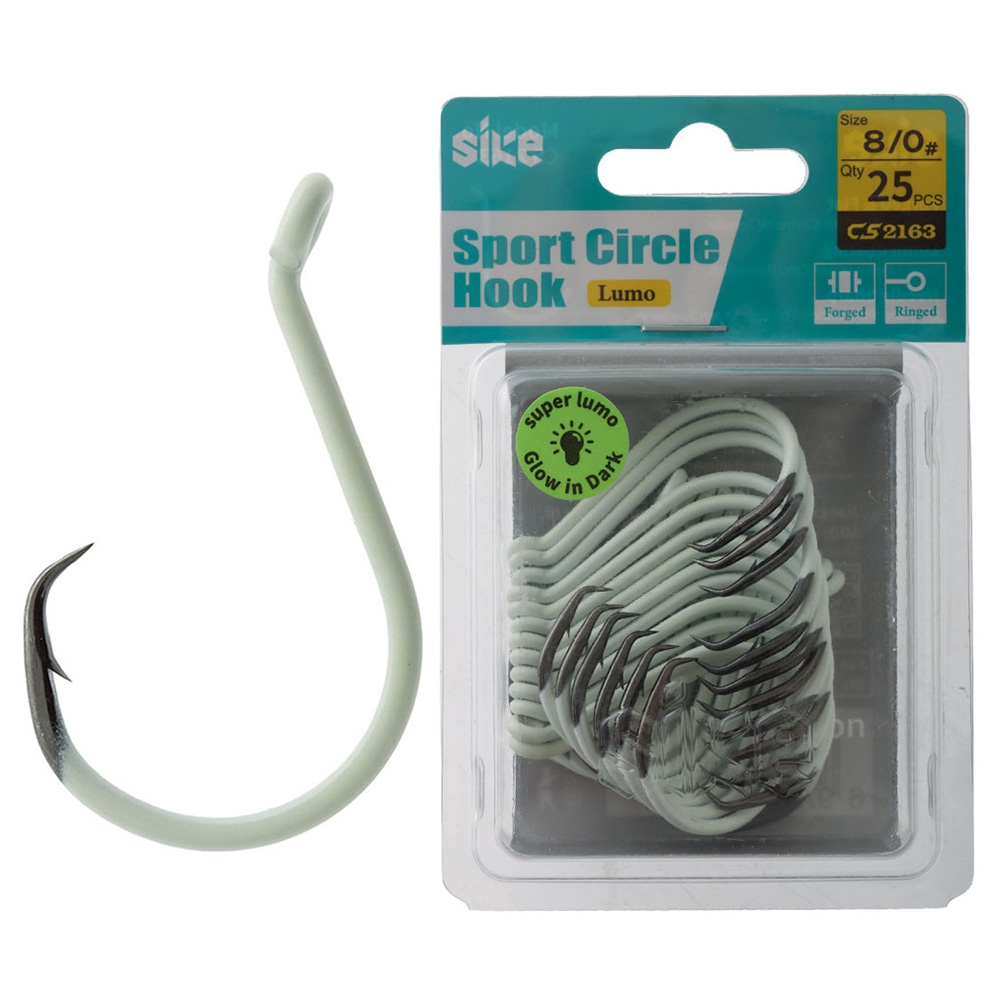 Sike CS2163 Super Lumo Sport Circle Hooks Bulk Pack 8/0 Qty 25