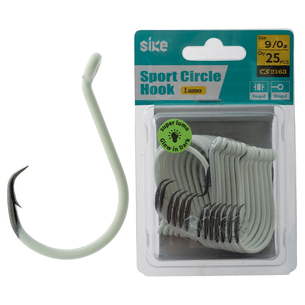 Sike CS2163 Super Lumo Sport Circle Hooks Bulk Pack 9/0 Qty 25