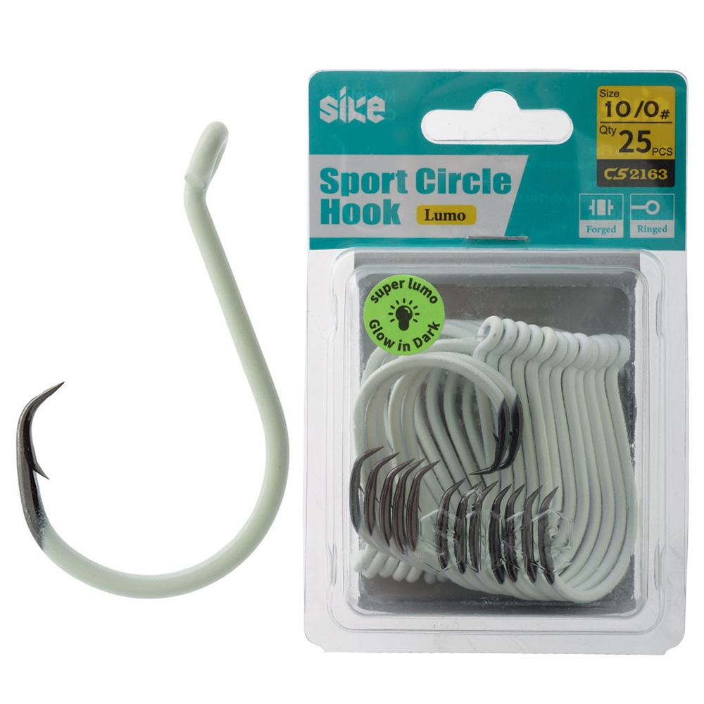 Sike CS2163 Super Lumo Sport Circle Hooks Bulk Pack 10/0 Qty 25
