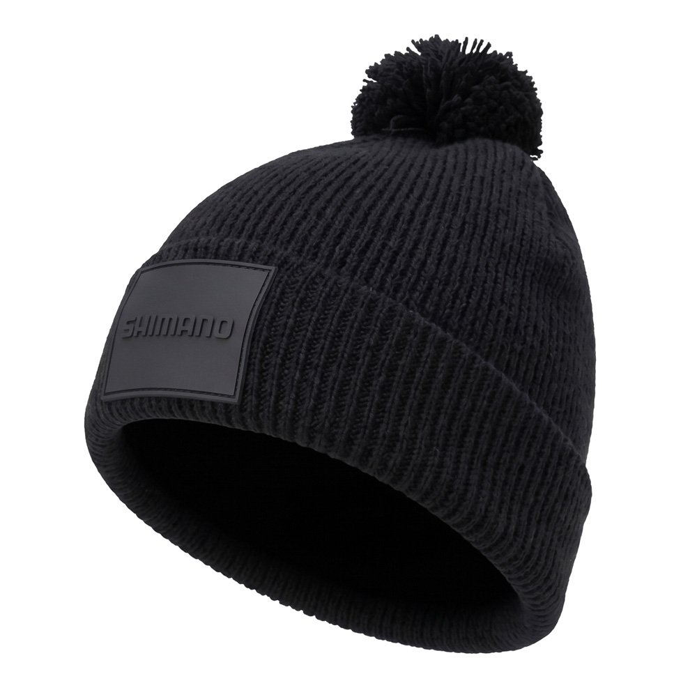 Shimano Black Stealth Pompom Beanie