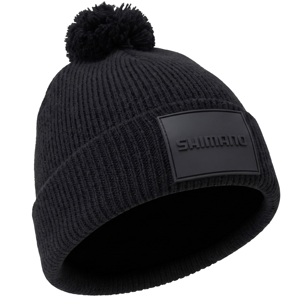 Shimano Black Stealth Pompom Beanie