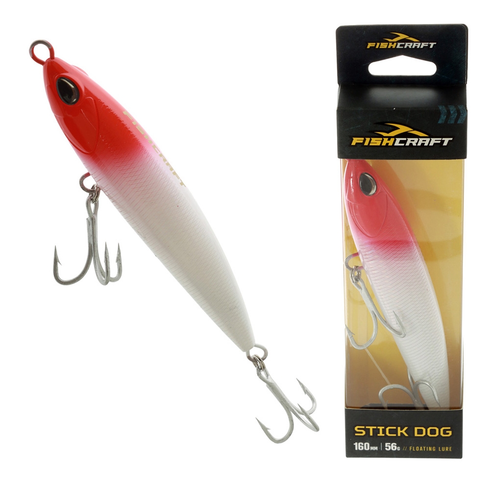Fishcraft Stick Dog Floating Stickbait 160mm 56g Red Head