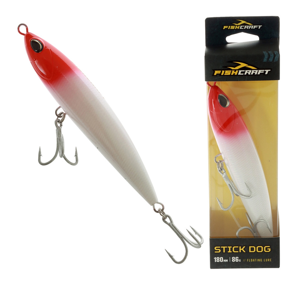 Fishcraft Stick Dog Floating Stickbait 180mm 80g Red Head