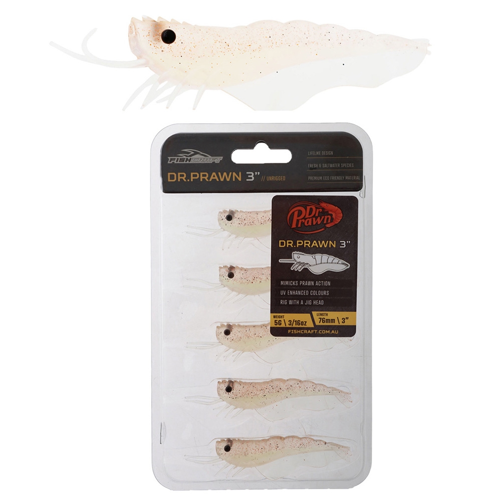 Fishcraft Dr Prawn Unrigged Softbait Gummy Bear 7.6cm Qty 5
