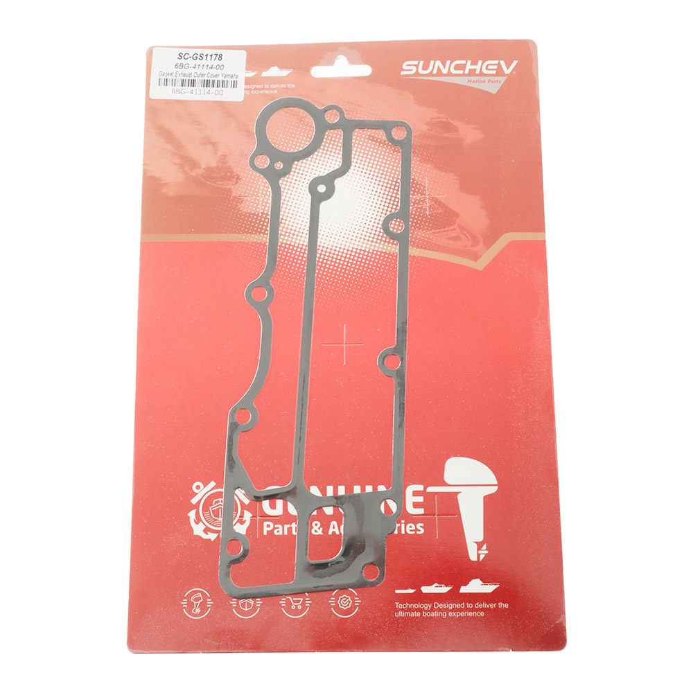 SUNCHEV 6BG-41114-00 Exhaust Outer Cover Gasket for Yamaha Outboards 30HP-40HP