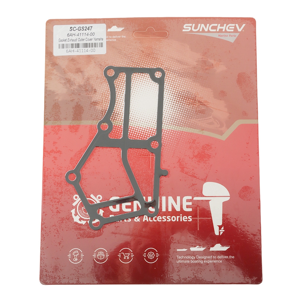 SUNCHEV Outboard Outer Exhaust Cover Gasket 6AH-41114-00 for Yamaha F15 to 20HP
