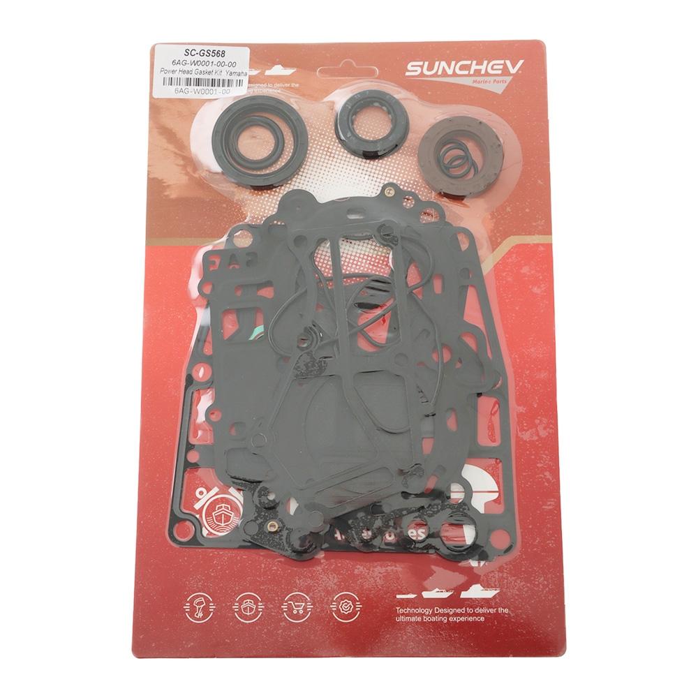 SUNCHEV 6AG-W0001-00 Powerhead Gasket Set for Yamaha Outboards 4-Stroke 15 and 20HP