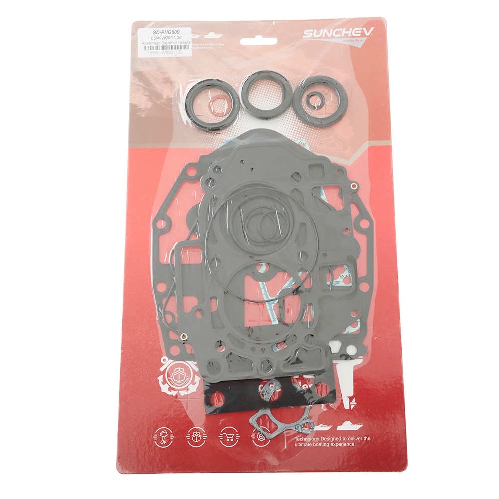 SUNCHEV 65W-W0001-00 Powerhead Gasket Set for Yamaha Outboards 25HP 1998 to 2001