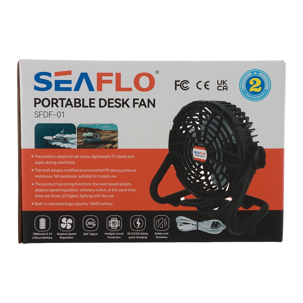 Seaflo 2-in-1 Hi-Efficiency Portable Rechargeable Fan