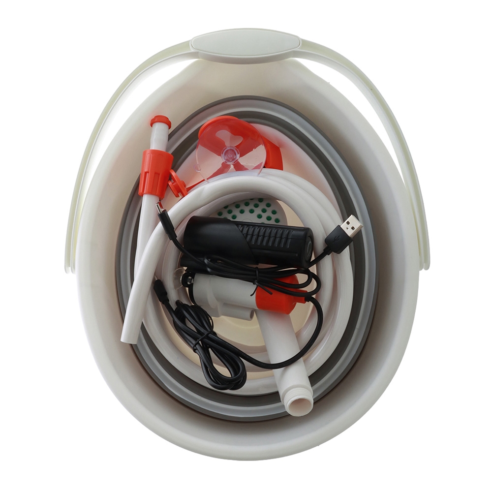 Seaflo Portable Camping Shower with Rechargeable Pump and Bucket 10LPM