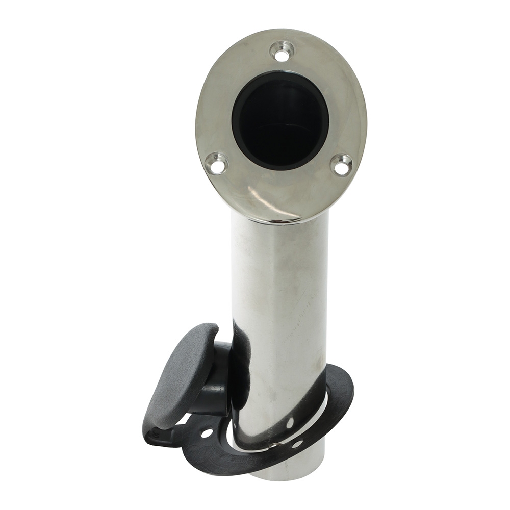 Homer 316 Stainless Steel Flush Mount Rod Holder 30-Degree - Black Cap