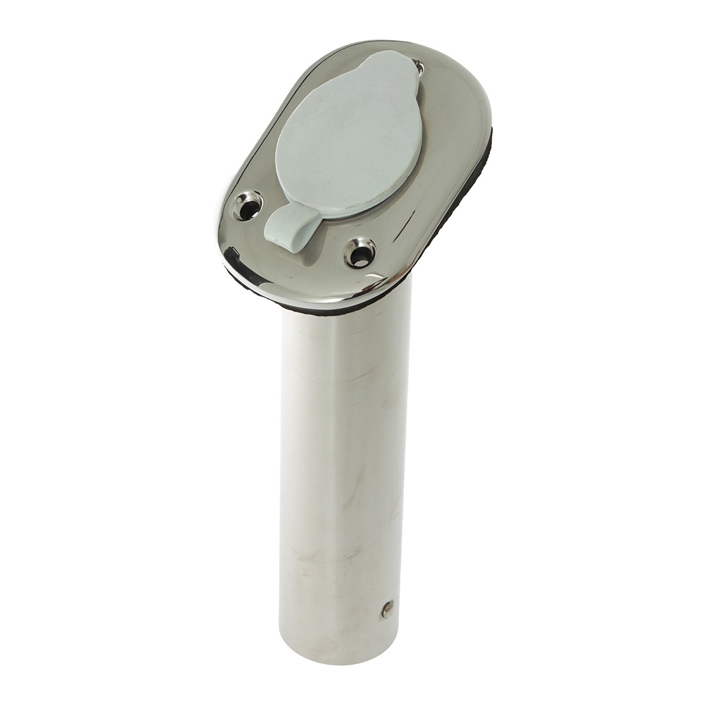 Homer 316 Stainless Steel Flush Mount Rod Holder 30-Degree - White Cap