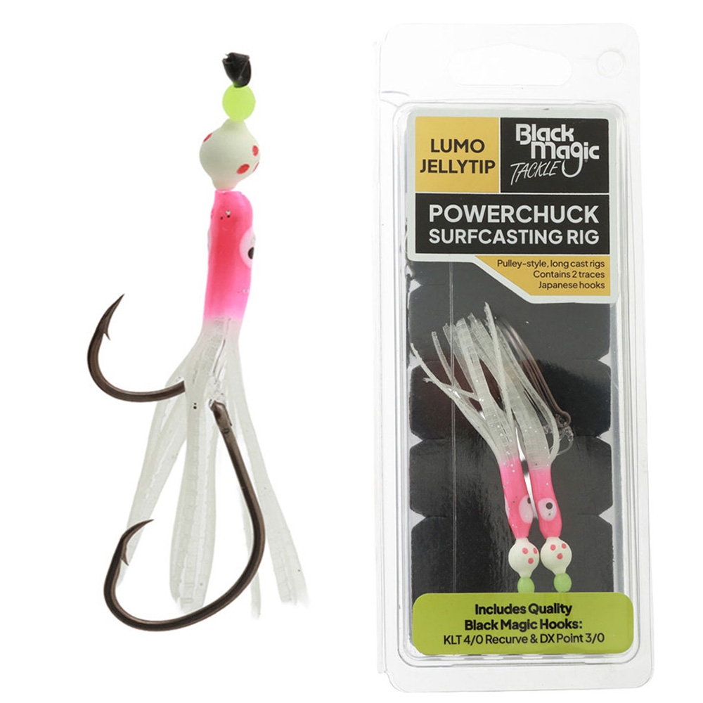 Black Magic Powerchuck Surfcasting Rig Qty 2 Lumo Jelly