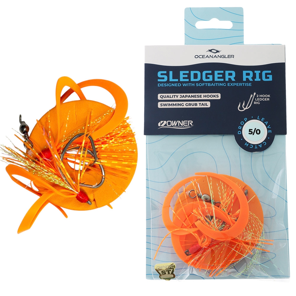 Ocean Angler Sledger Rigs 5/0 Orange Gold