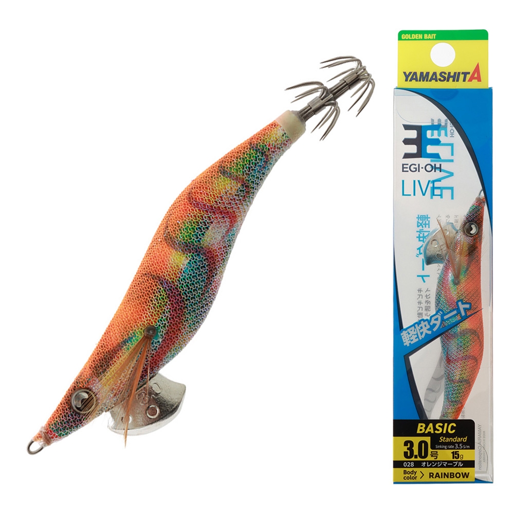 Yamashita EGI-OH K Neon Bright Squid Jig 3.0 90mm 028 Orange Marble