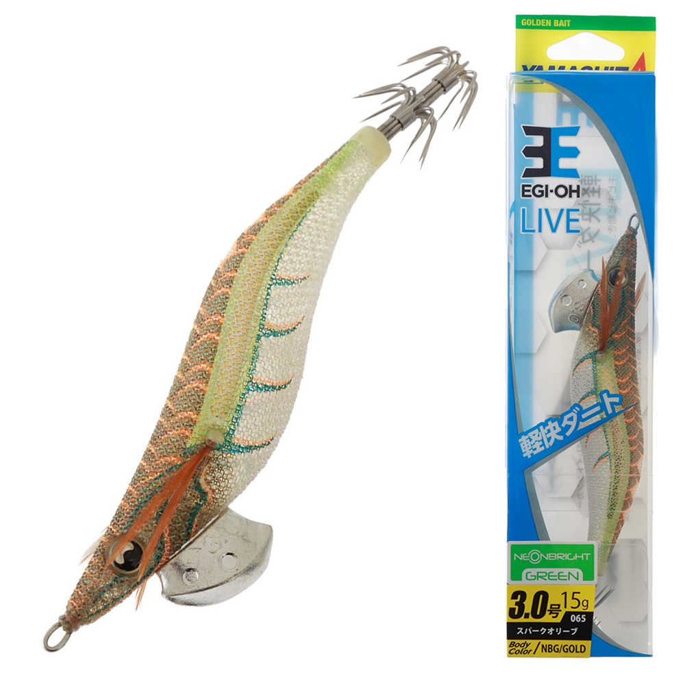 Yamashita EGI-OH K Neon Bright Squid Jig 3.0 90mm 065 Spark Olive