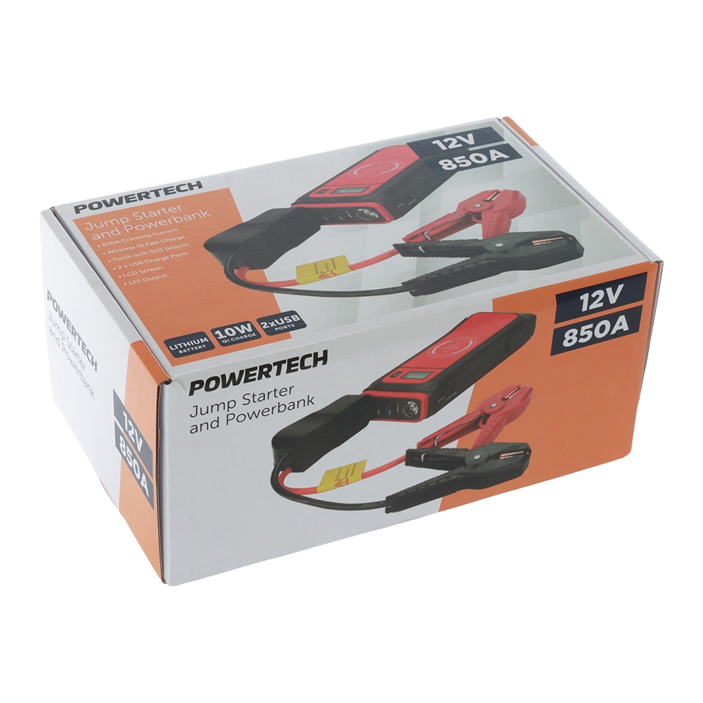 Powertech MB3764 Portable Jump Starter / Power Bank with Wireless Charger 12V 850A
