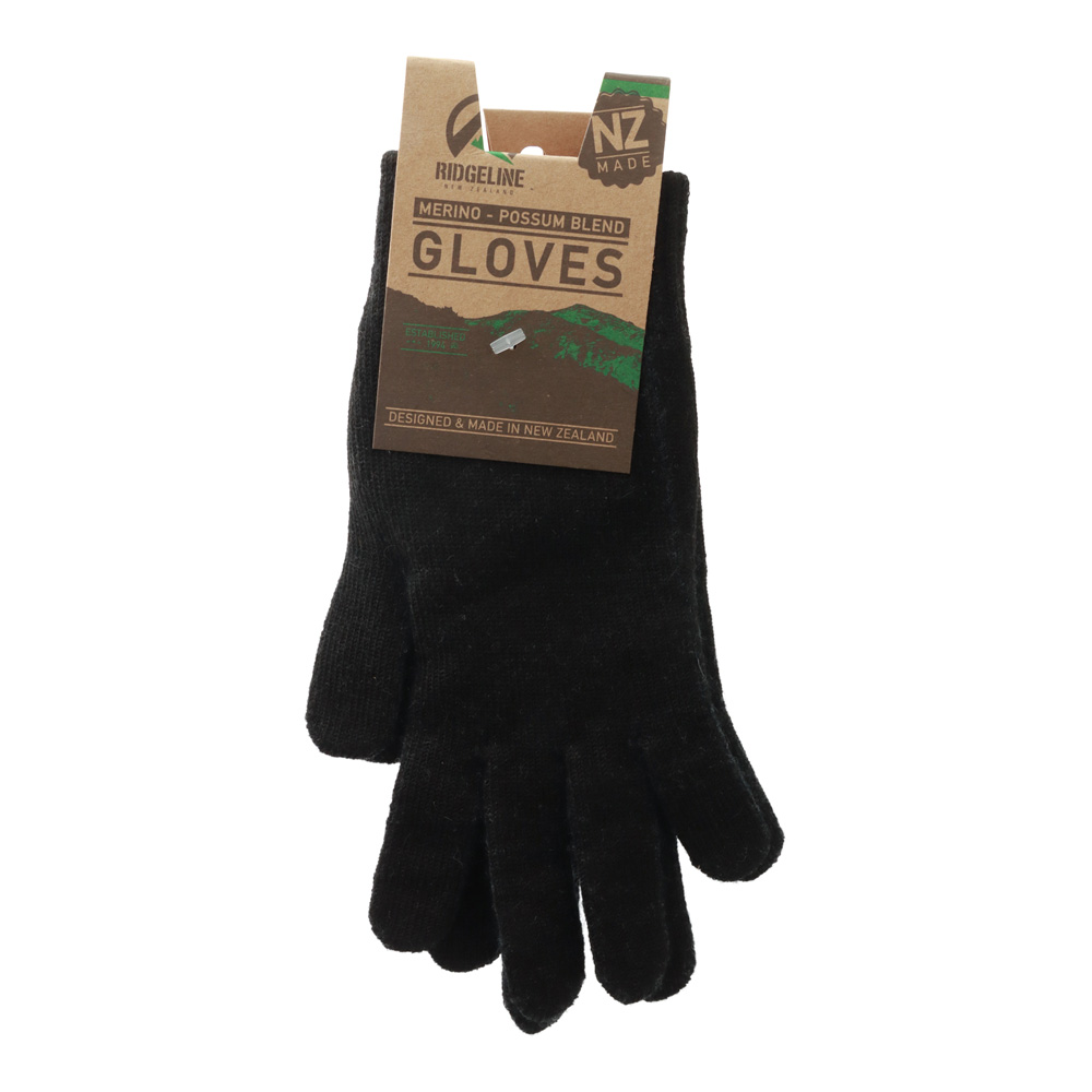Ridgeline Merino Possum Gloves Black Medium
