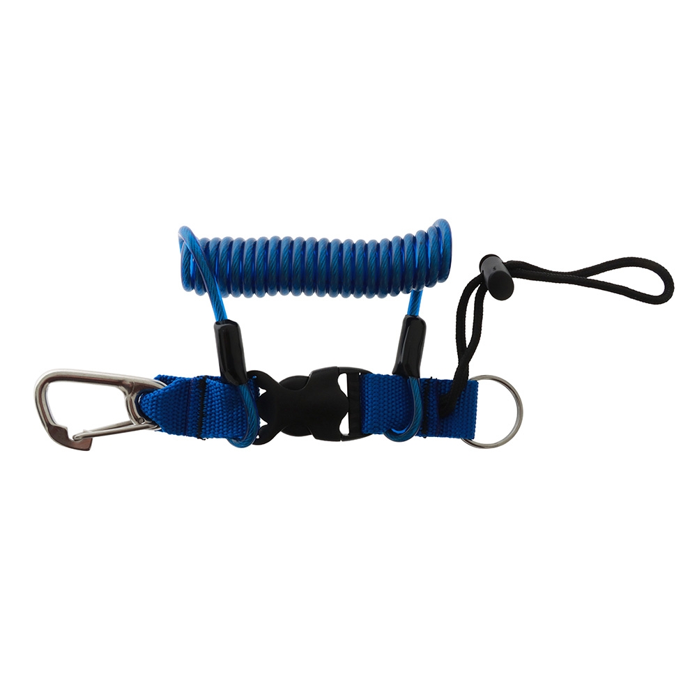 Pro-Dive Quick Release BCD Dive Lanyard with Stainless Steel Clip Blue
