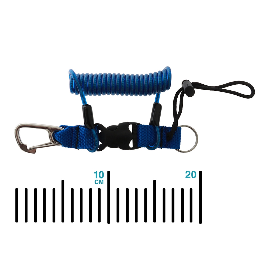 Pro-Dive Quick Release BCD Dive Lanyard with Stainless Steel Clip Blue