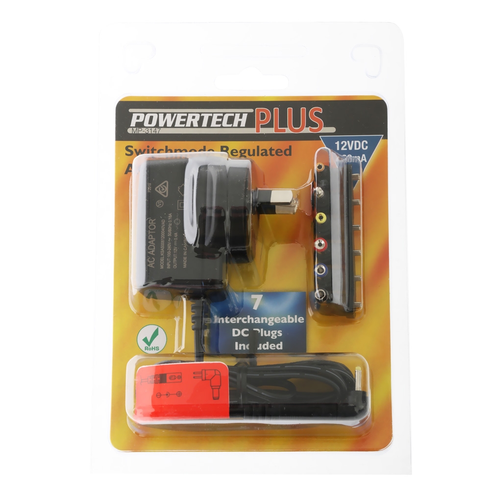 Regulated Switchmode Power Supply 100-240VAC to 12VDC 400mA