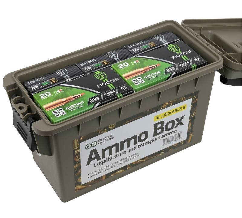 Outdoor Outfitters 30 Cal Lockable Ammo Box Flat Dark Earth 4L