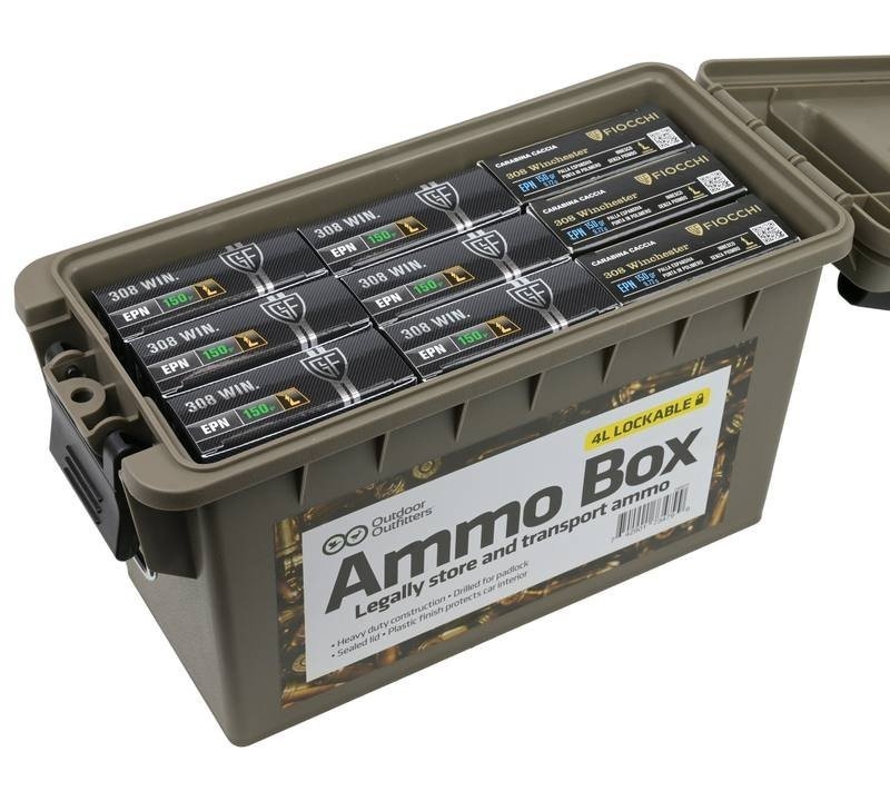 Outdoor Outfitters 30 Cal Lockable Ammo Box Flat Dark Earth 4L