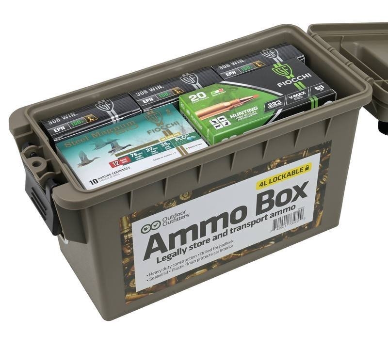 Outdoor Outfitters 30 Cal Lockable Ammo Box Flat Dark Earth 4L