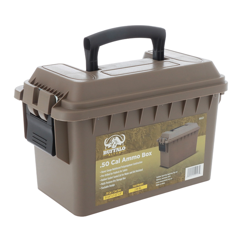 Buffalo River .50 Cal Lockable Plastic Ammo Box Dark Earth