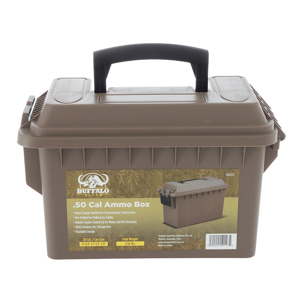 Buffalo River .50 Cal Lockable Plastic Ammo Box Dark Earth