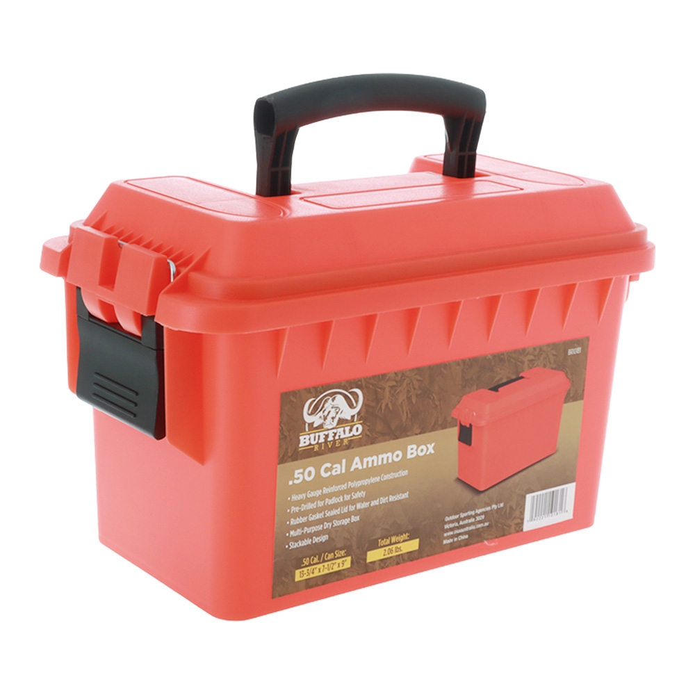 Buffalo River .50 Cal Lockable Plastic Ammo Box Orange