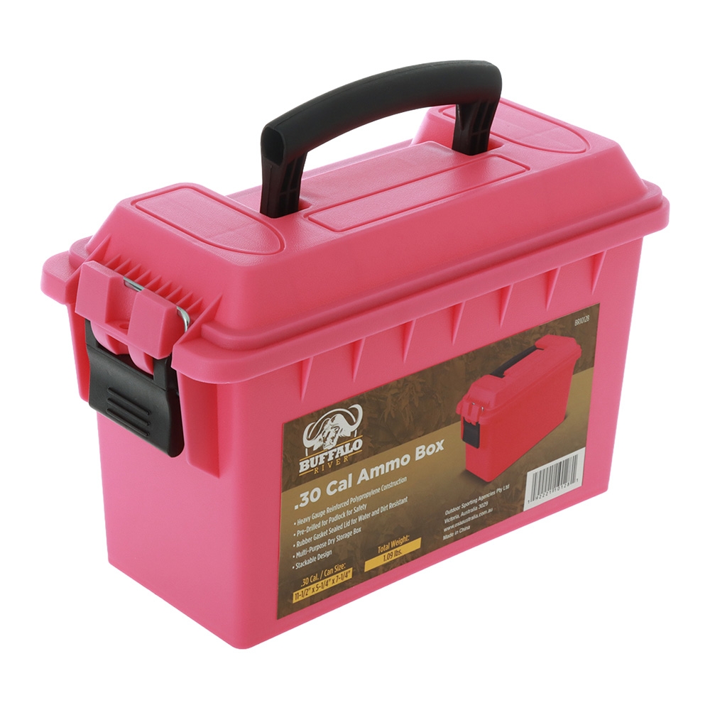 Buffalo River .30 Cal Lockable Plastic Ammo Box Pink